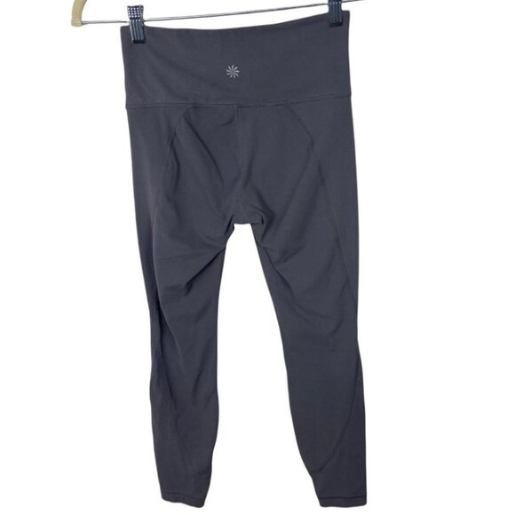 Athleta Silver Bells Stash Pocket Salutation Size XS Leggings Grey Compression - Picture 5 of 15